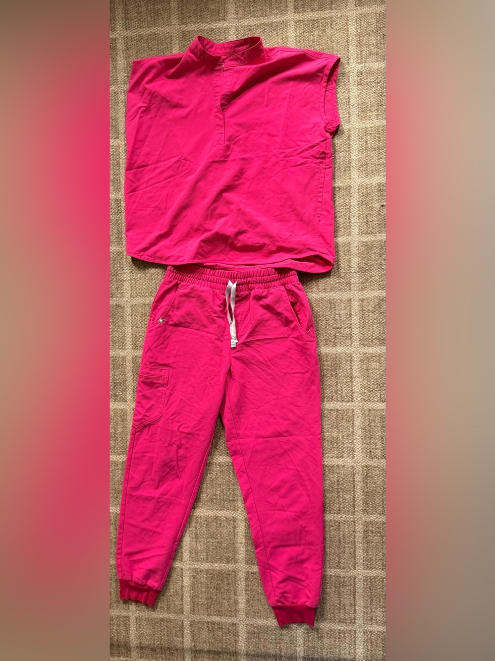 FIGS Limited Edition Hot Pink Scrub Set - Rafaela Top & Zamora Joggers